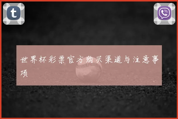 世界杯彩票官方购买渠道与注意事项